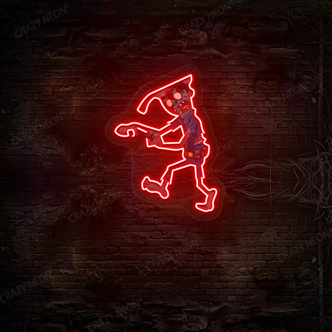 Zombie Walker Neon Artwork | Red