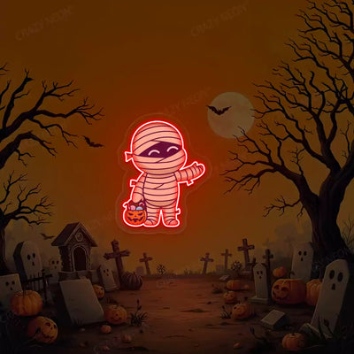 Mummy Kid Neon Artwork | Red