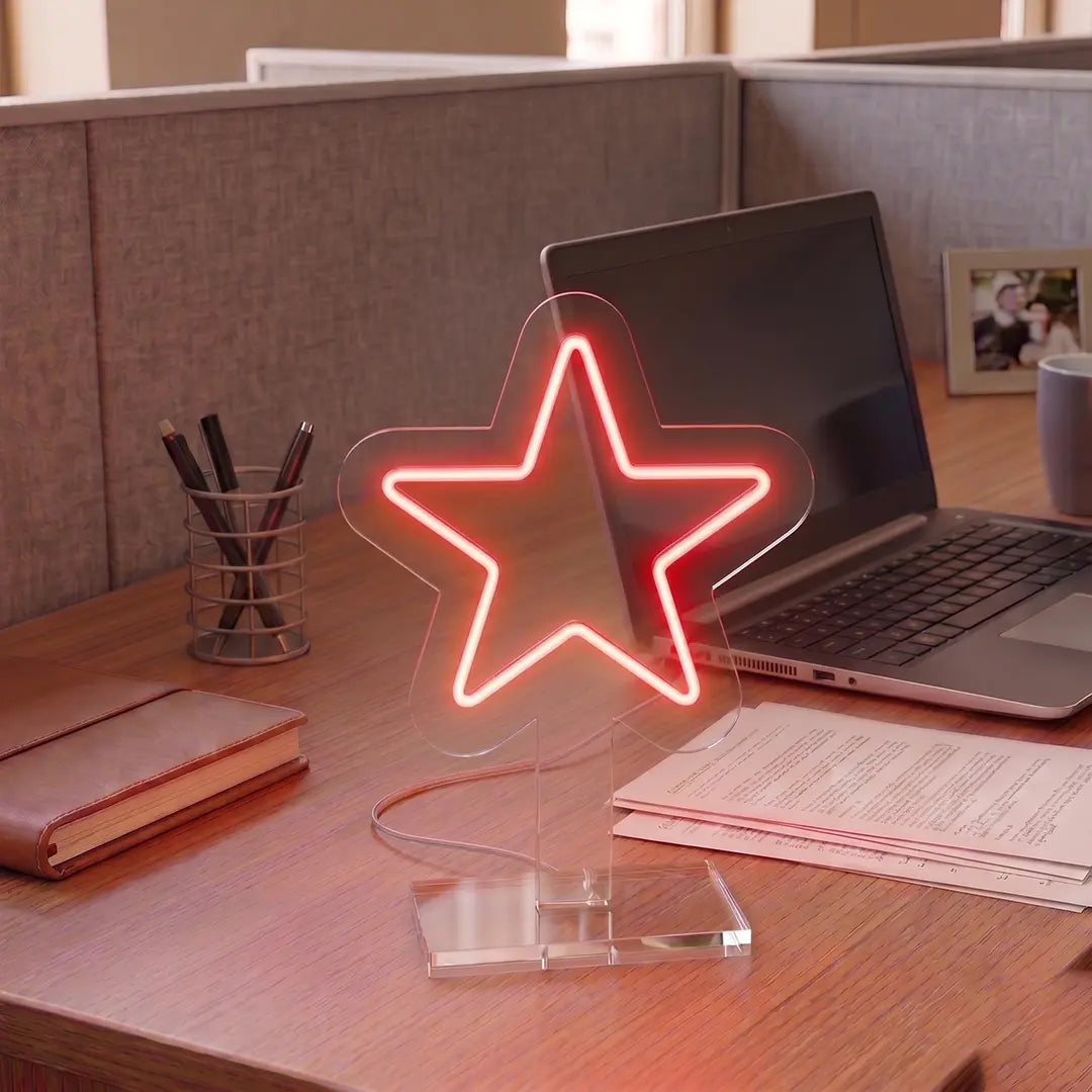Cosmic Star Mini Neon Sign in Redcolor