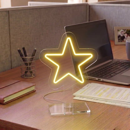 Cosmic Star Mini Neon Sign in Yellow color