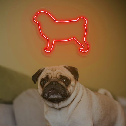 Pug Neon Sign | Red