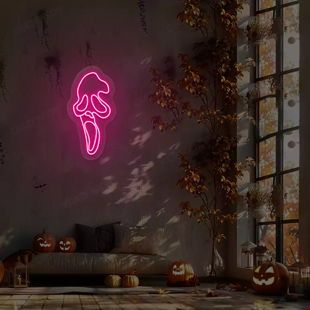 Ghost Scream Neon Sign | Pink