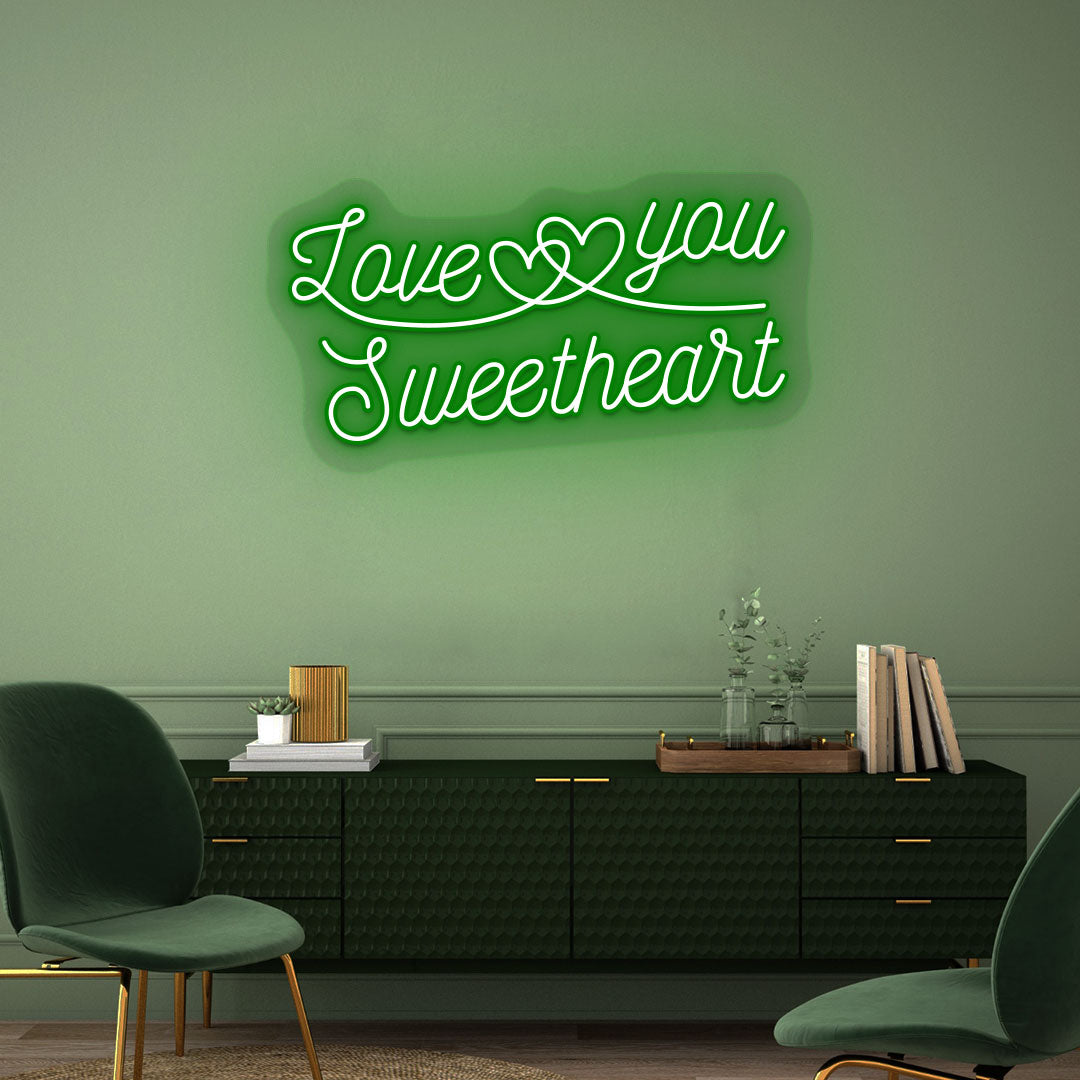 Love You Sweetheart Neon Sign