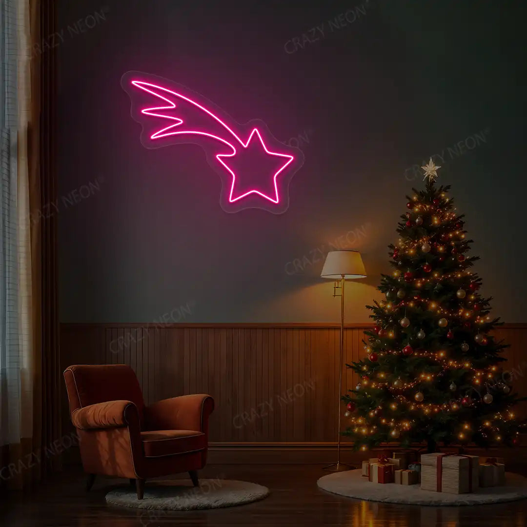 Shooting Star Neon Sign | Pink