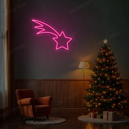 Shooting Star Neon Sign | Pink
