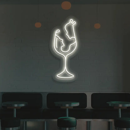 Sips & Soulmates Neon Sign in Warmwhite color