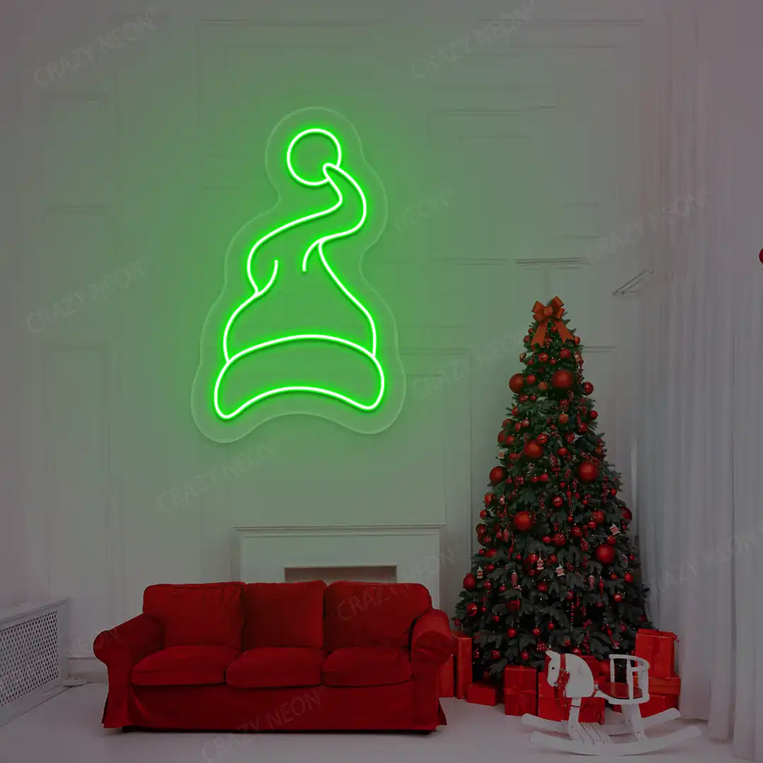 Santa Hat Neon Sign | Green