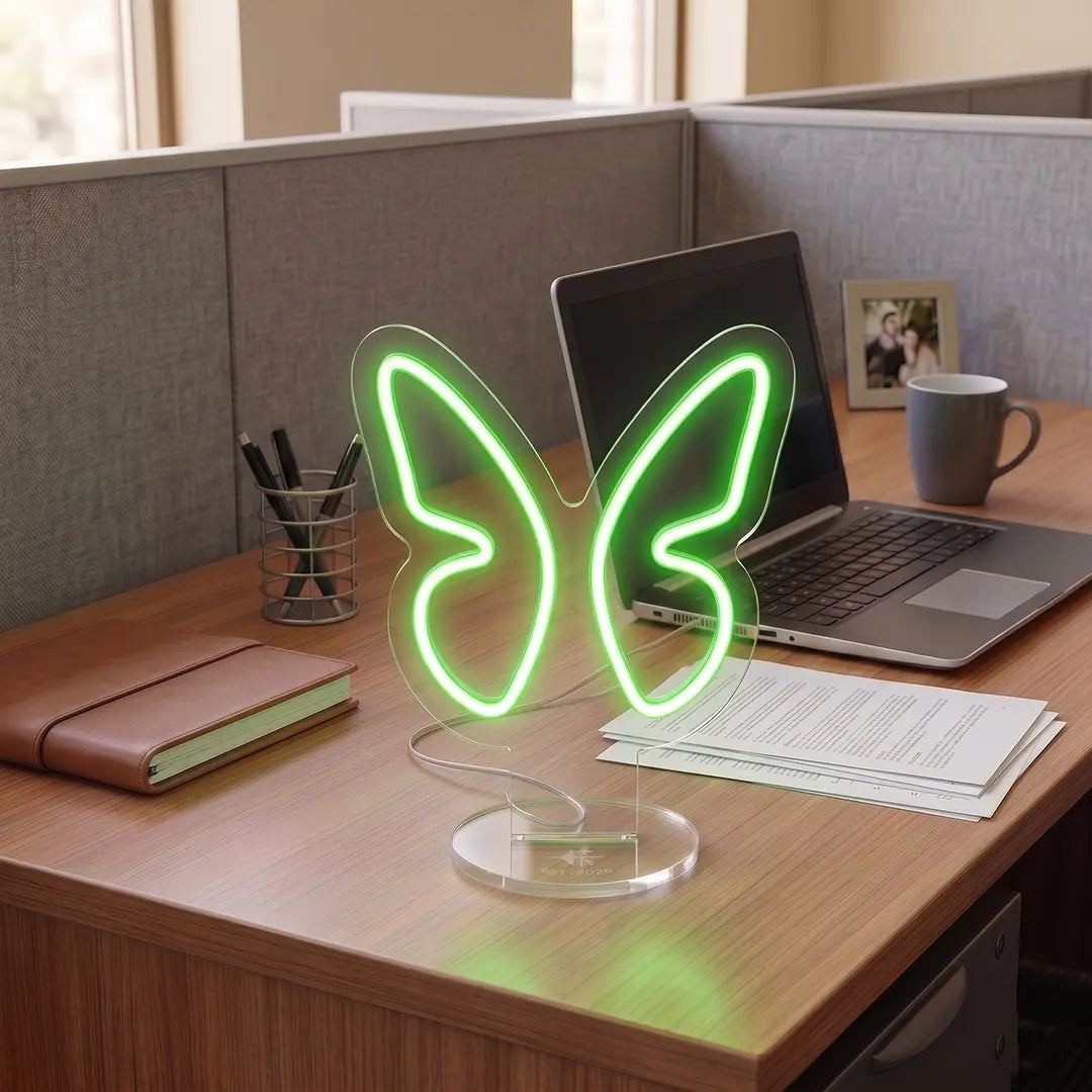 Butterfly Mini Neon Sign in Green color