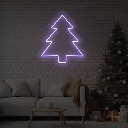 Pine Christmas Tree Neon Sign | Purple