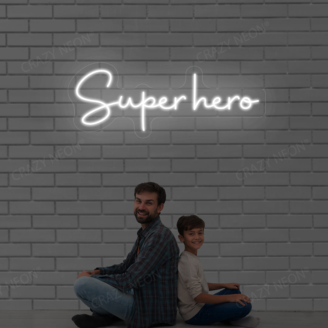 Superhero Neon Sign | White