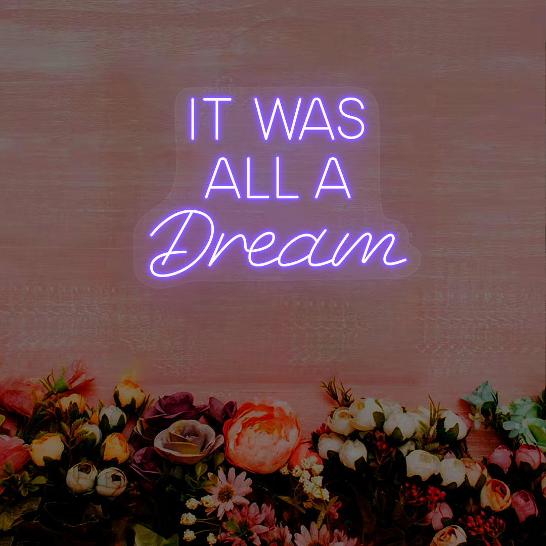 Super Bright Pink “It Was All A Dream” LED Light Sign Wall shops Decoration