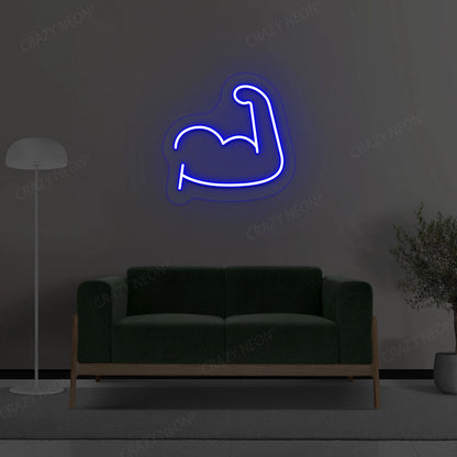 Muscular Hand Neon Sign | Blue