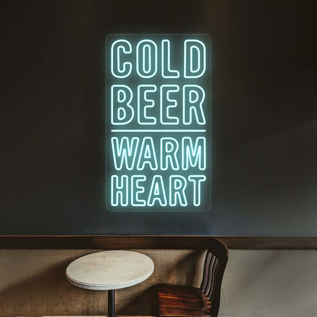 Cold Beer, Warm Heart Neon Sign