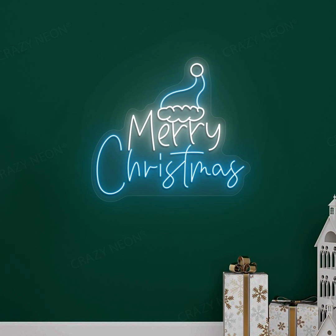 Christmas Cap Neon Sign | Iceblue