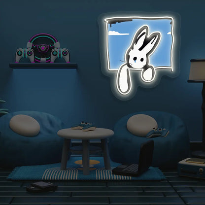 Peek-a-Bun Neon Artwork in Warmwhite color