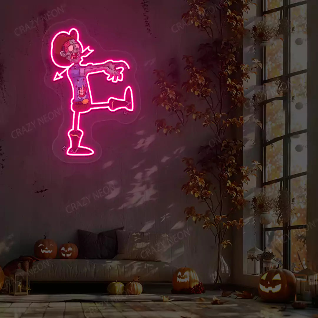 Cowboy Zombie Neon Artwork | Pink