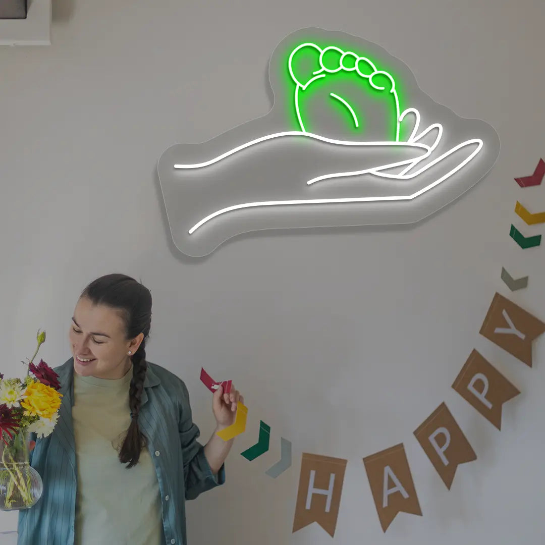 A Mother’s Touch Neon Sign in Green color