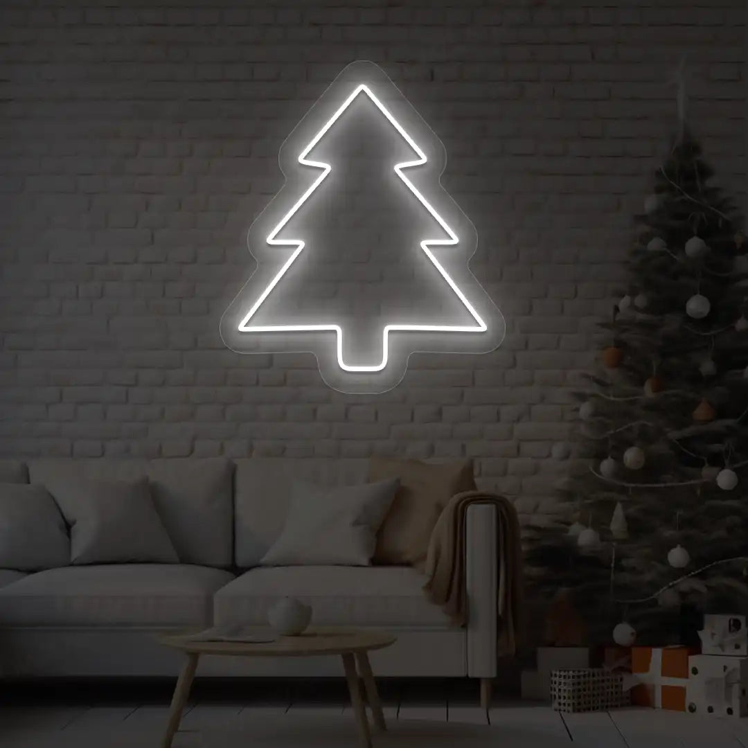 Pine Christmas Tree Neon Sign | Warm white