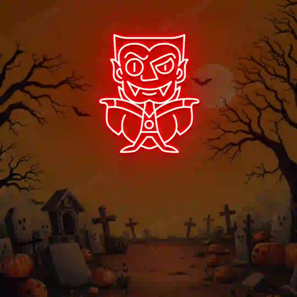 Chibi Vampire Neon Sign | Red