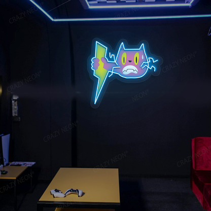 Zap Meow Neon Artwork | Iceblue