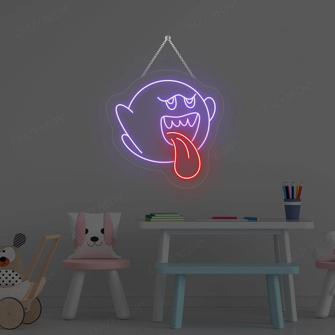 Cute Ghost Neon Sign | Purple