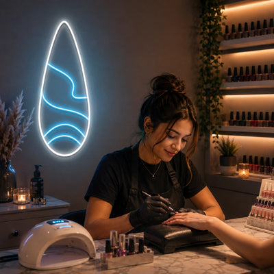 Aura Artifact Nail Neon Sign in iceblue color