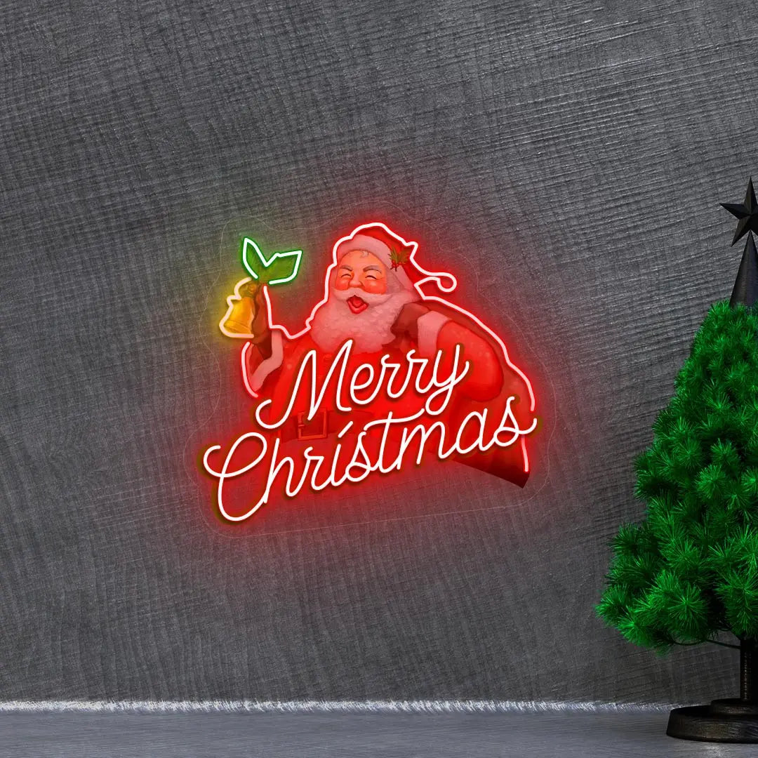 Merry Christmas Neon Artwork | red