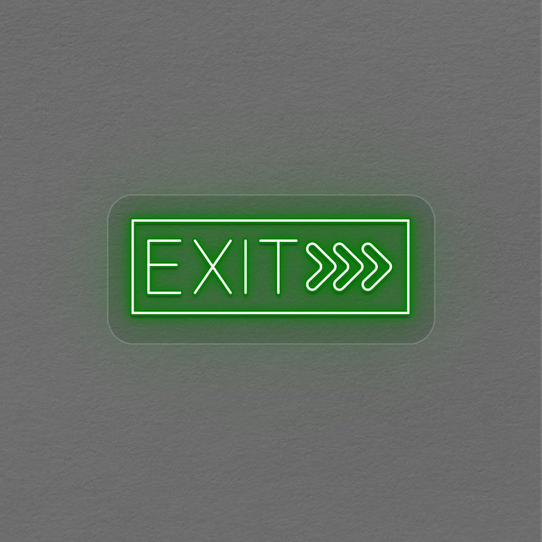 Exit With Arrow Neon Sign