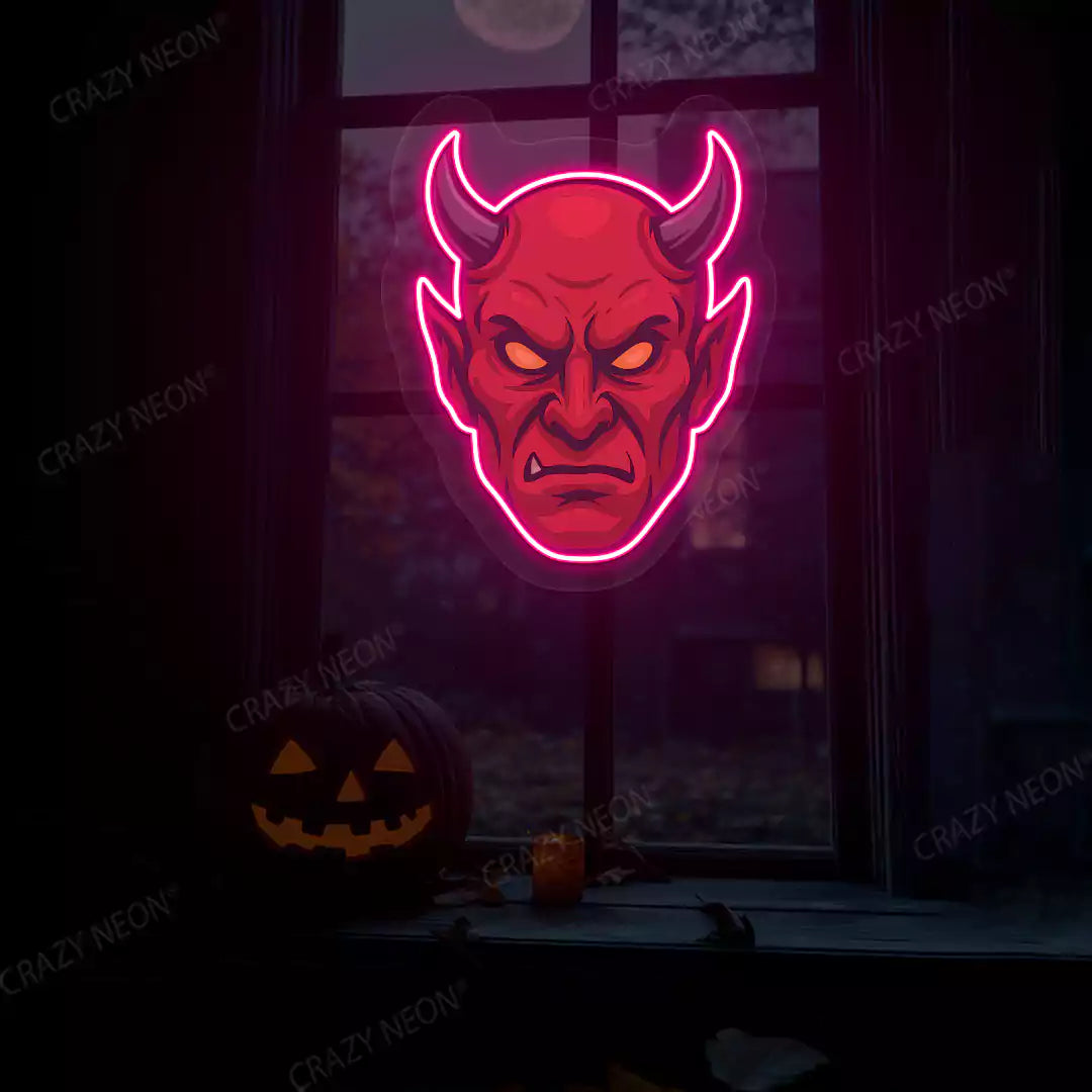 Devil Head Neon Artwork | Pink
