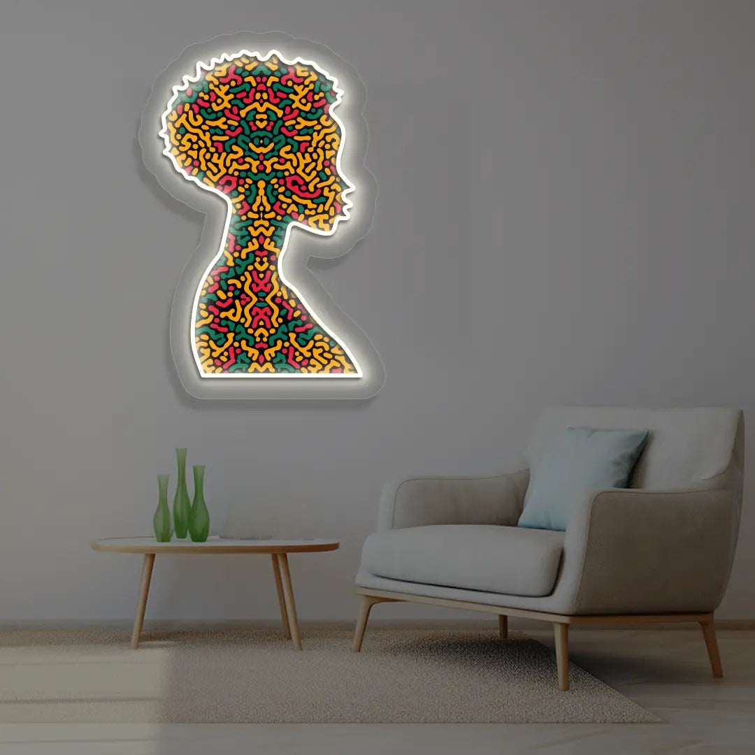 Vivid Diva Neon Artwork in Warmwhite color