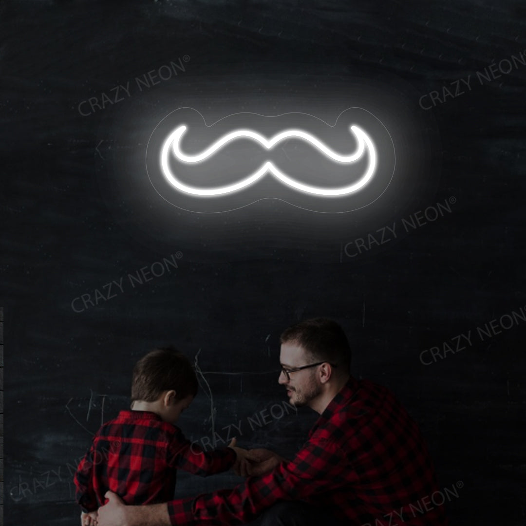 Moustache Neon Sign | Warmwhite