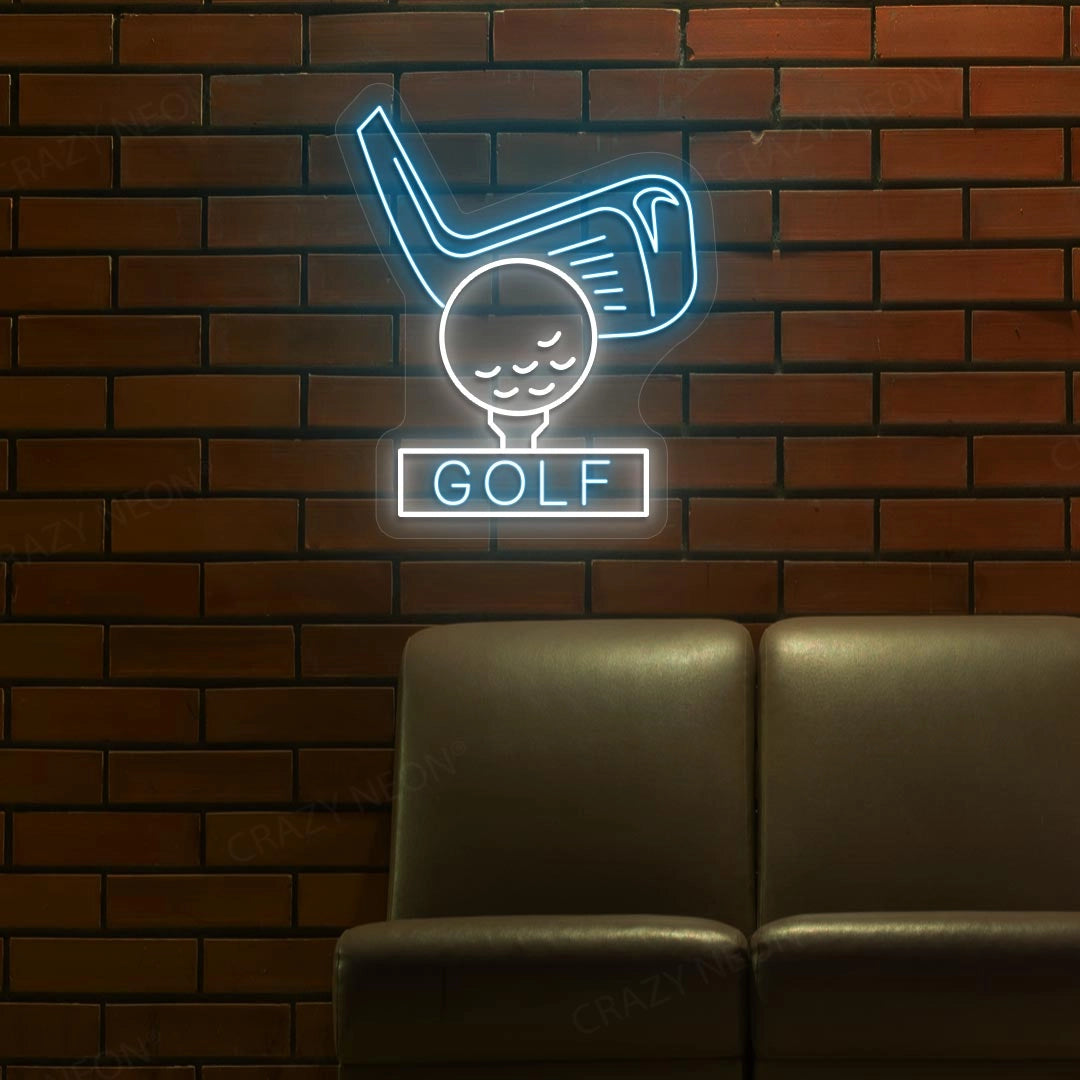 Golf Stick Neon Sign | Iceblue