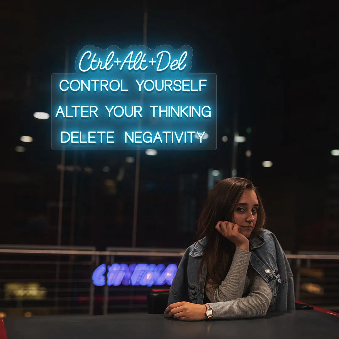Ctrl + Alt + Dlt Quote Led Neon Sign | Iceblue