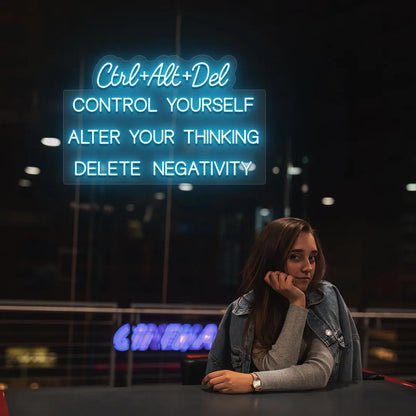 Ctrl + Alt + Dlt Quote Led Neon Sign | Iceblue