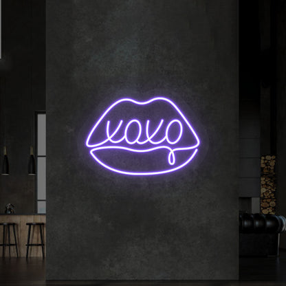 Xoxo With Lips Neon Sign