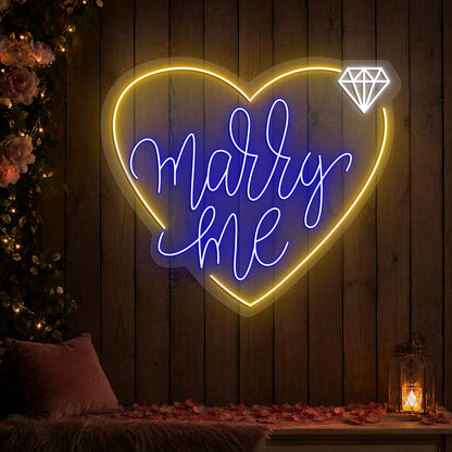 Marry Me Romantic Wedding Neon Sign
