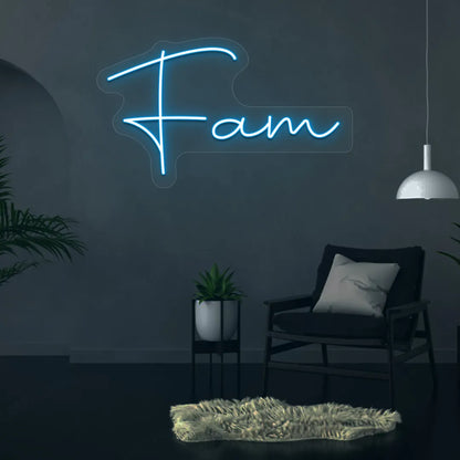 Fam Neon Sign | Iceblue
