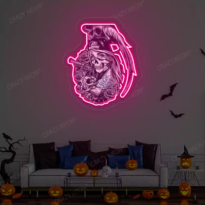 Deadly Diva Grenade Neon Artwork | Pink