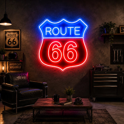 Route 66 Vintage Neon Sign on Home decor