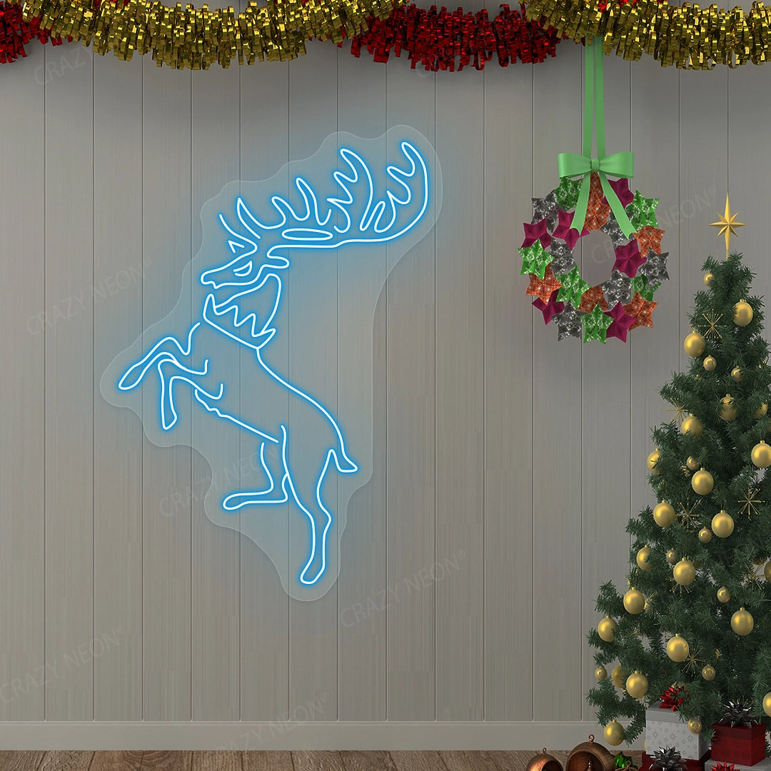 Christmas Reindeer Neon Sign | Iceblue