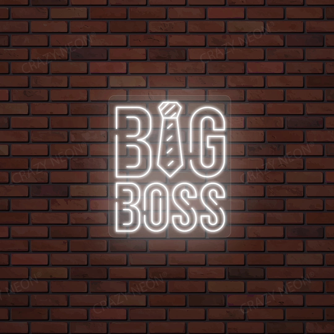 Big Boss Neon Sign | White