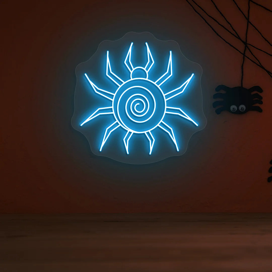 Spiral Spider Neon Sign | Iceblue
