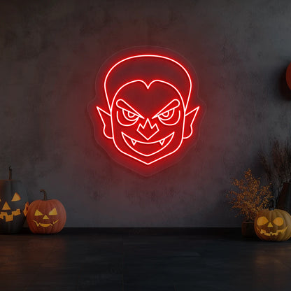 Haunted Vampire Neon Sign | Red