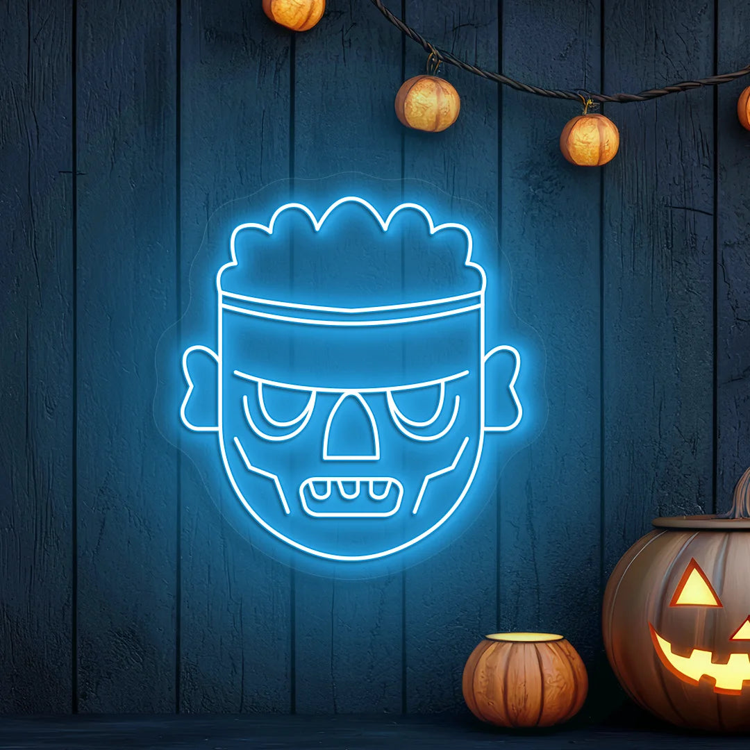 Frankenstein Head Neon Sign | Iceblue