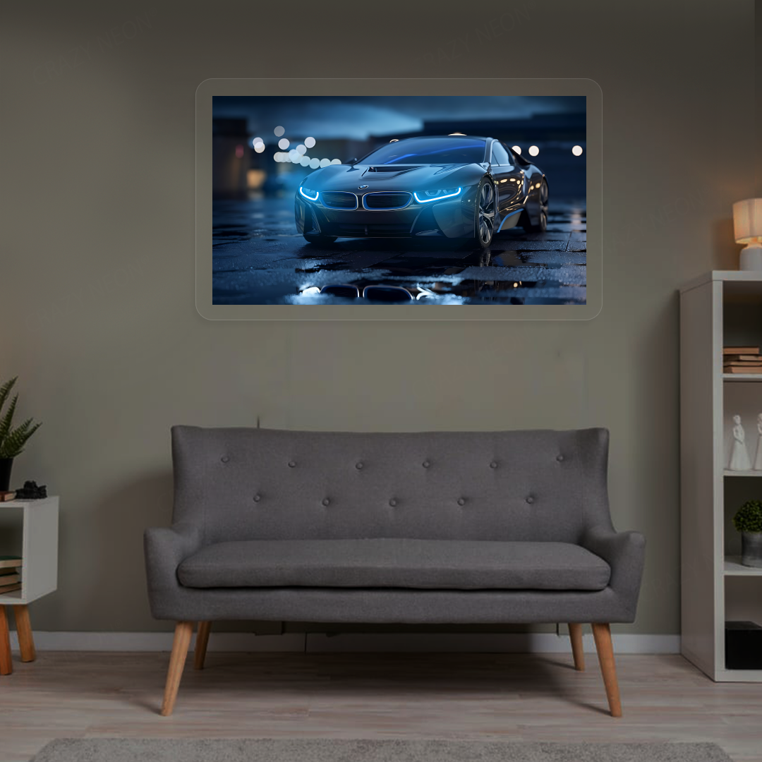 BMW i8 Coupe Neon Artwork | Iceblue