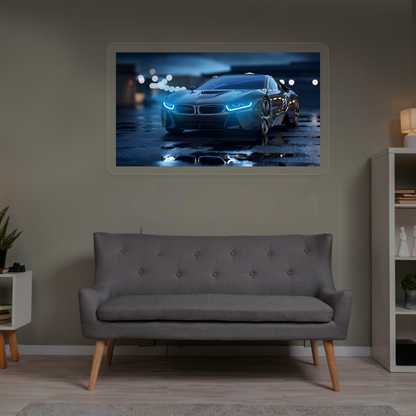 BMW i8 Coupe Neon Artwork | Iceblue