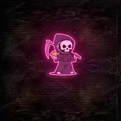 Astronaut Grim Reaper Neon Artwork | Pink