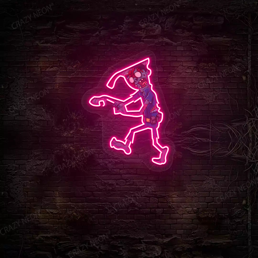 Zombie Walker Neon Artwork | Pink