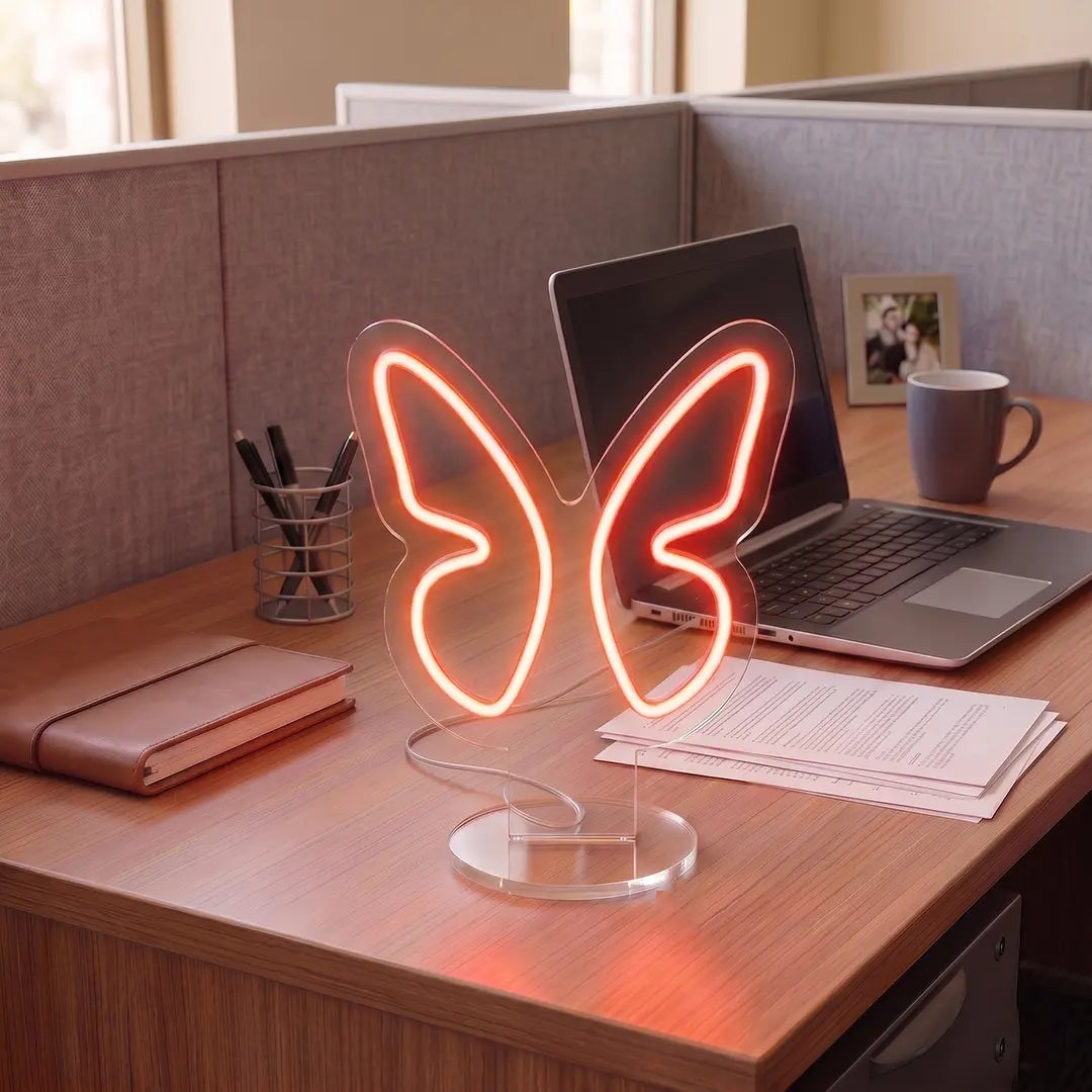 Butterfly Mini Neon Sign in Red color