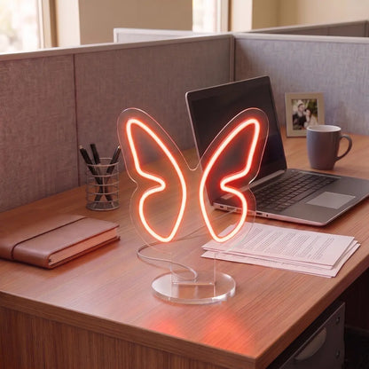 Butterfly Mini Neon Sign in Red color